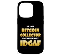 Carcasa para iPhone 14 Pro Bitcoin Collector Costume Idgaf Meme BTC Mining Gear Bitcoin