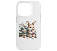 Carcasa para iPhone 14 Pro Bookish Easter Bunny Reading Book Every Bunny Loves to Read