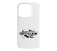 Carcasa para iPhone 14 Pro Bosquejo de Paisaje Urbano del Puente de Carlos de Pr