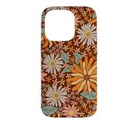 Carcasa para iPhone 14 Pro Brown Flowers Meadow Floral Retro Groovy Aesthetic Women