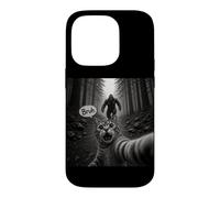 Carcasa para iPhone 14 Pro Bruh Cat Selfie Bigfoot Sasquatch Scared Cat Meme Gráfico