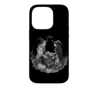 Carcasa para iPhone 14 Pro Bruja Luna Llena Espeluznante Terror místico Halloween brujería
