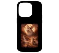 Carcasa para iPhone 14 Pro Bunny Howling At Moon Vintage Funny Mystic