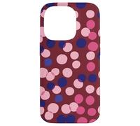 Carcasa para iPhone 14 Pro Burgundy and Pink Polka Dot Fun Pattern