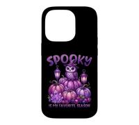 Carcasa para iPhone 14 Pro Calabazas de búho púrpura de Halloween Spooky Is My Favorite Season