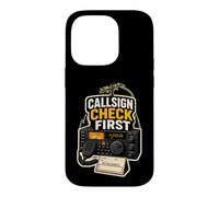 Carcasa para iPhone 14 Pro CALLSIGN Check First Radioaficionado Estación Micrófono