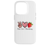 Carcasa para iPhone 14 Pro Camisas Peace Love Strawberry Farmer Strawberries Lover Fruit