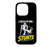 Carcasa para iPhone 14 Pro Camiseta con Texto en inglés I Do My Own Stunts Get Well Funny Injury Leg