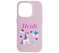 Carcasa para iPhone 14 Pro Camiseta de cumpleaños con diseño de Unicornio para niña con Nombre Heidi