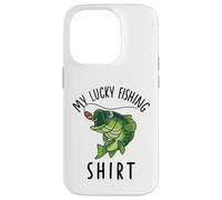 Carcasa para iPhone 14 Pro Camiseta de Pesca Divertida para niños My Lucky Fishing-Shirt Bass Fish