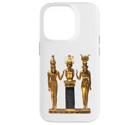 Carcasa para iPhone 14 Pro Camiseta egipcia Trinity Golden Horus Osiris e ISIS Statue