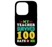 Carcasa para iPhone 14 Pro Camiseta My Teacher Survived 100 Days of Me 100 School Days