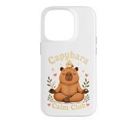 Carcasa para iPhone 14 Pro Capybara Calm Club Lindo Meditando Animal Zen