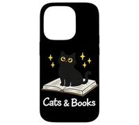 Carcasa para iPhone 14 Pro Cats & Books Lector de Libros de Lectura de Gatos Negros