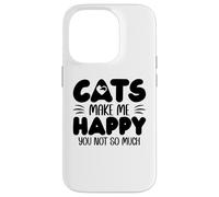 Carcasa para iPhone 14 Pro Cats Make Me Happy You Not So Much Humans Make My Head Hurt