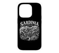 Carcasa para iPhone 14 Pro Cerdeña Italia Paisaje Xilografía Impresión