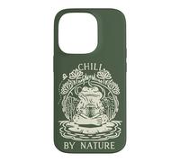 Carcasa para iPhone 14 Pro Chill by Nature Cottagecore Frog Meditation Vintage Badge