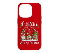 Carcasa para iPhone 14 Pro Chillin with My Gnomies Christmas Red Plaid Buffalo Gnomos