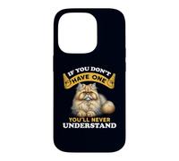 Carcasa para iPhone 14 Pro Chinchilla Gato Persa Mamá/Papá Divertido Gato Dueño Humor
