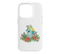 Carcasa para iPhone 14 Pro Christmas Holiday Wreath Birdhouse Birds & Bells