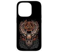 Carcasa para iPhone 14 Pro Ciervo Blanco Mitología vikinga Runas Espíritu nórdico