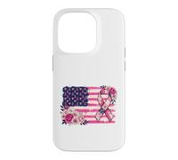 Carcasa para iPhone 14 Pro Cinta de Apoyo de Bandera patriótica Americana diseño Floral
