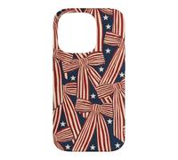 Carcasa para iPhone 14 Pro Cinta de Coqueta estética Azul Rojo Blanco Arco Bandera Americana
