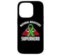 Carcasa para iPhone 14 Pro Cinta Verde del superhéroe Guerrero Luchador de desastres Naturales