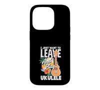Carcasa para iPhone 14 Pro Cita Divertida de músico I Just Want To Leave and Play Ukelele