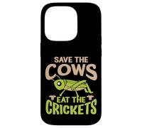Carcasa para iPhone 14 Pro Cita Divertida Vegana - Eat The Crickets - Save The Cows