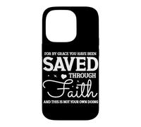 Carcasa para iPhone 14 Pro Cita Inspiradora de Fe y Gracia Divina
