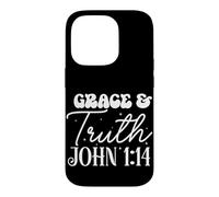 Carcasa para iPhone 14 Pro Cita Motivacional de Gracia y Verdad Juan 1:14