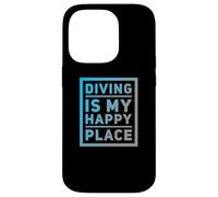 Carcasa para iPhone 14 Pro Citas de buceFunny Divers Humor El Buceo es mi Lugar Feliz