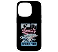 Carcasa para iPhone 14 Pro Club de Pesca Ocean City Beach Shark Maryland