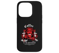 Carcasa para iPhone 14 Pro Coffee is my Sacrament - Popular café Iglesia con Texto en alemán