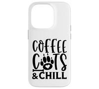 Carcasa para iPhone 14 Pro Colección de Estilo de Vida Coffee Cats & Chill Cat Lovers