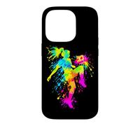 Carcasa para iPhone 14 Pro Colorido Fútbol Chica Jugador Fútbol Am