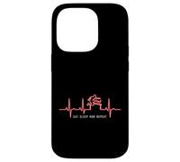 Carcasa para iPhone 14 Pro Comer Dormir Correr Repite Pista Barreras Atletismo Corredor