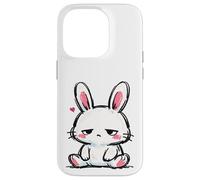 Carcasa para iPhone 14 Pro Conejito Triste, Tan Lindo gráfico de Conejo