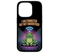 Carcasa para iPhone 14 Pro Connected But Not Understood - Absurd Frog WiFi Vaporwave