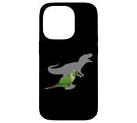 Carcasa para iPhone 14 Pro Conure de mejillas Verdes con T Rex Shadow Bird Lovers
