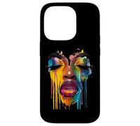 Carcasa para iPhone 14 Pro Cool African Woman Afro Color Painted Face Juneteenth Vibes