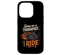 Carcasa para iPhone 14 Pro Cool Algunos Ven a un Terapeuta, yo Ride Biker Therapy Motociclista
