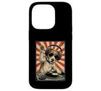 Carcasa para iPhone 14 Pro Cool Retro Dog DJ Funny Dogs Música Auriculares Hombres