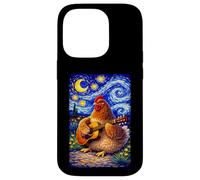 Carcasa para iPhone 14 Pro Cozy Chicken Playing Guitar Whimsical Art Music Farmer Hen