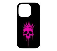 Carcasa para iPhone 14 Pro Cráneo Rosa Coronado Reina Punk Estética Graffiti Art Lover