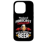 Carcasa para iPhone 14 Pro Crawfish with a Chance of Beer Weekend Forecast Seafood Boil