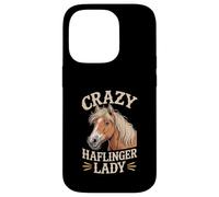 Carcasa para iPhone 14 Pro Crazy Haflinger Lady Horse Lover Western Equestrian