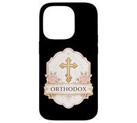 Carcasa para iPhone 14 Pro Cruz Cristiana ortodoxa Oriental Oriental para Mujer y niña Floral