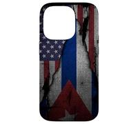 Carcasa para iPhone 14 Pro Cuba American Roots Cuban USA Flag Black